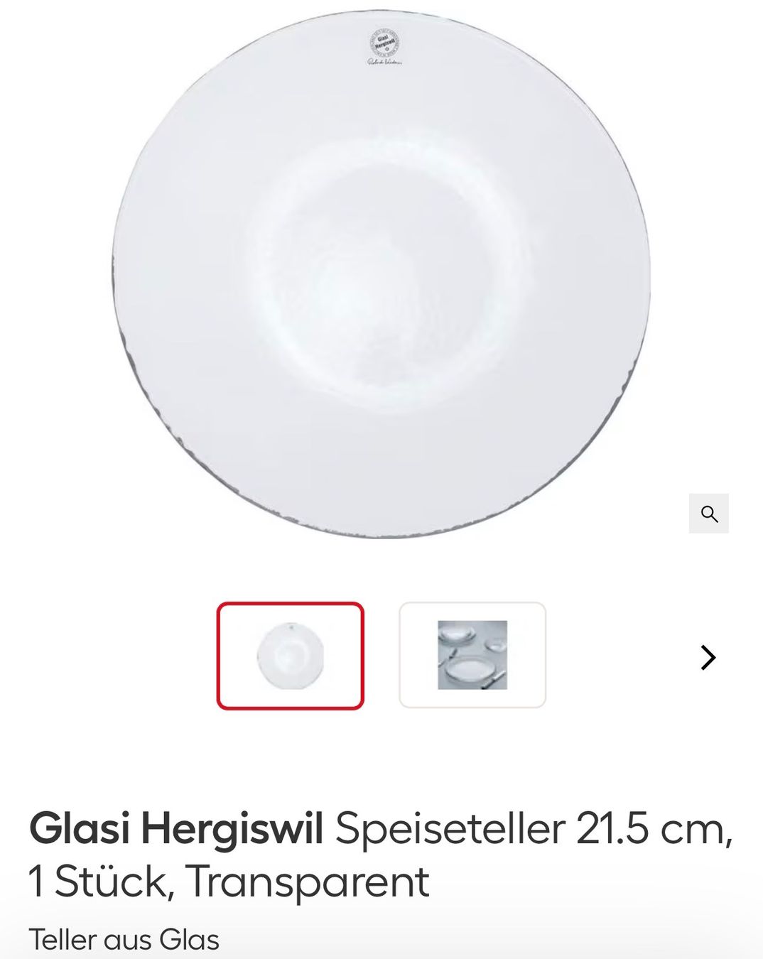 Glasi Hergiswil Gläser: Glasi Hergiswil Teller Set Glas 21.5 cm – Gebraucht aus Zürich von ppw21 3