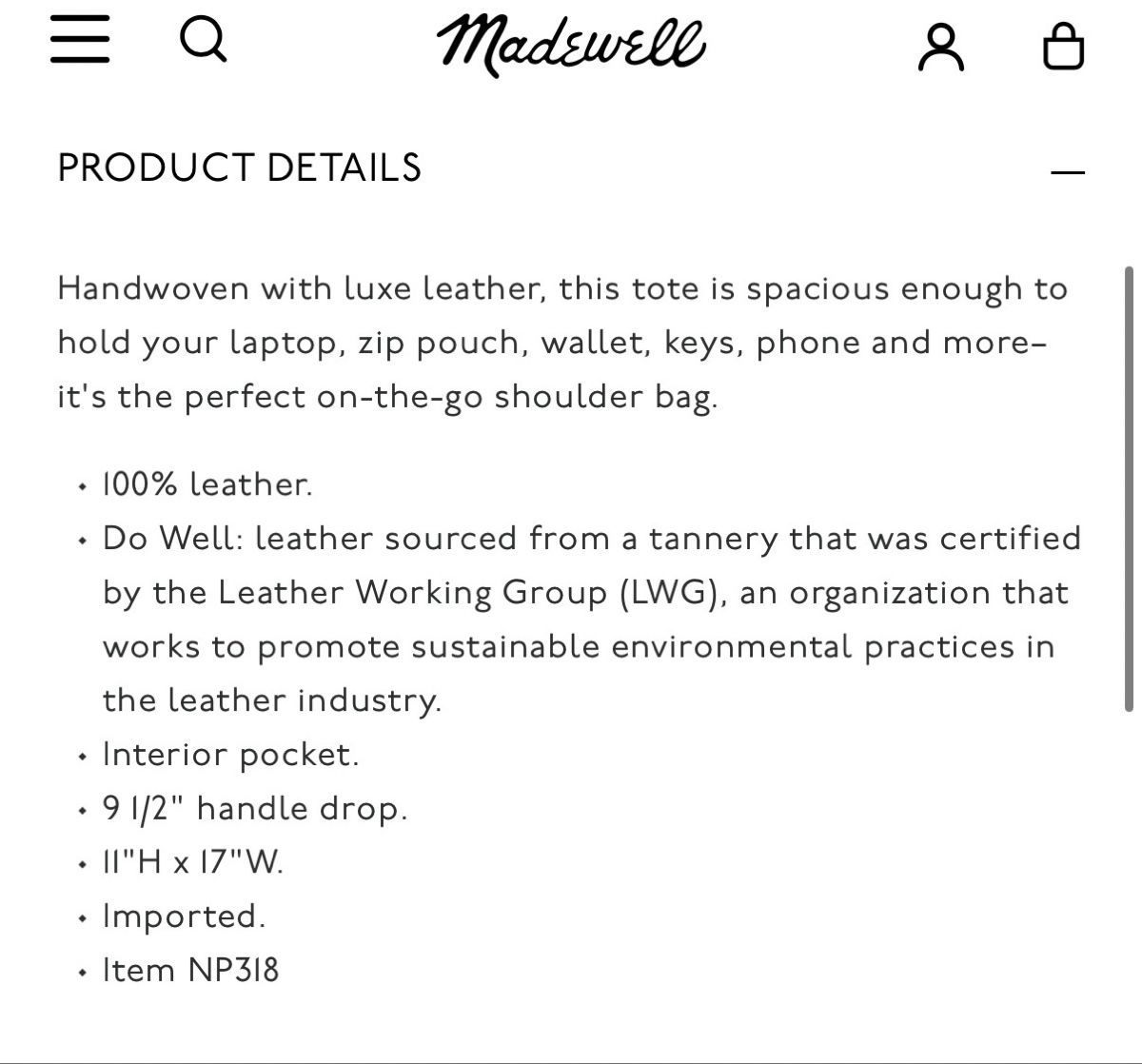 Sacs femmes: Madewell Leather  – D'occasion à Herisau par LauraHope 6