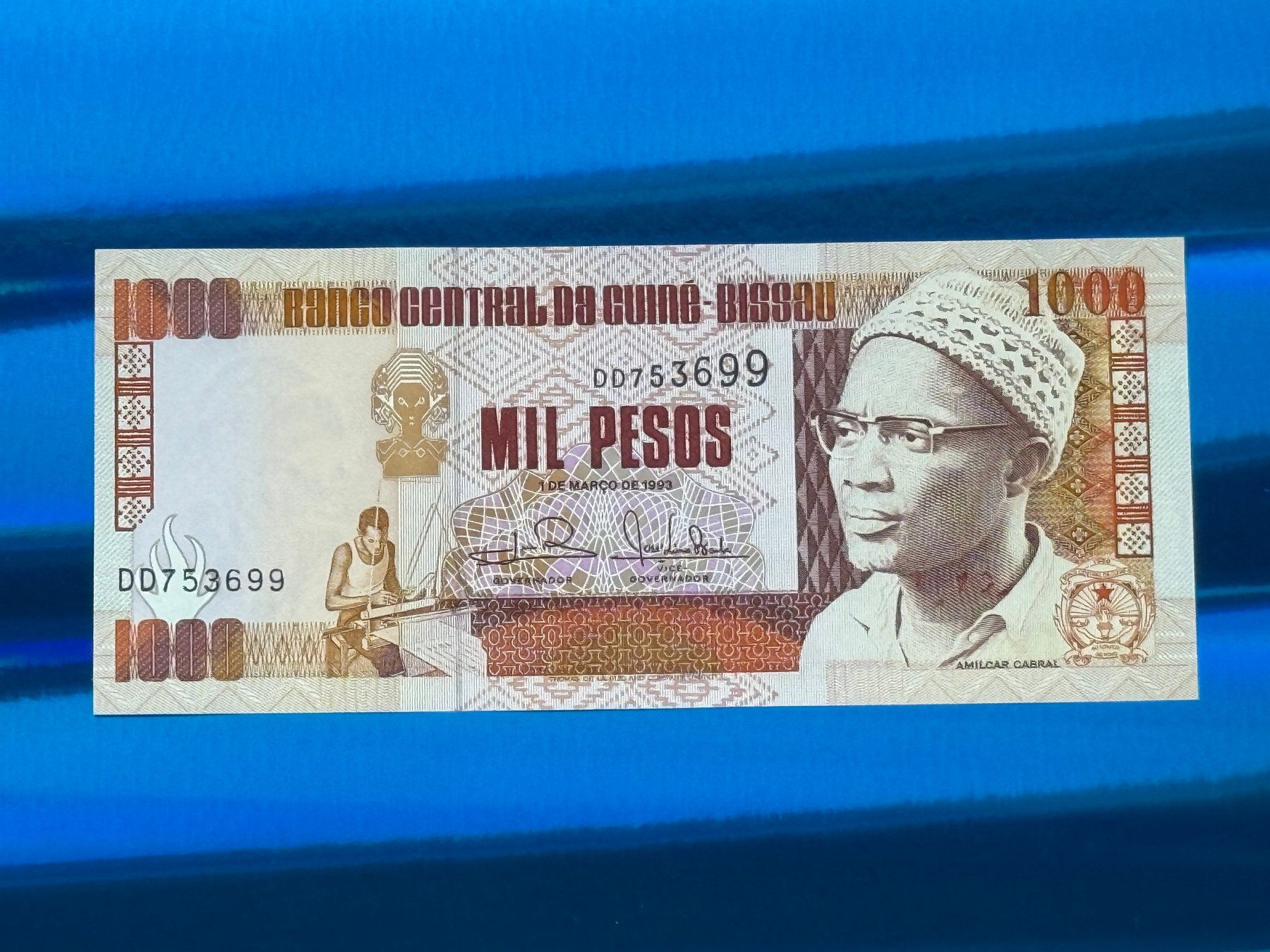 Banconote: Guinea Bissau 1993 - 1000 Pesos UNC – Nuovo e nell'imballaggio originale da Pfäffikon SZ venduto da Sieben77 1