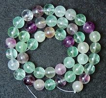 1 Strang echte natürliche multicolor Fluorit Perlen 8 mm