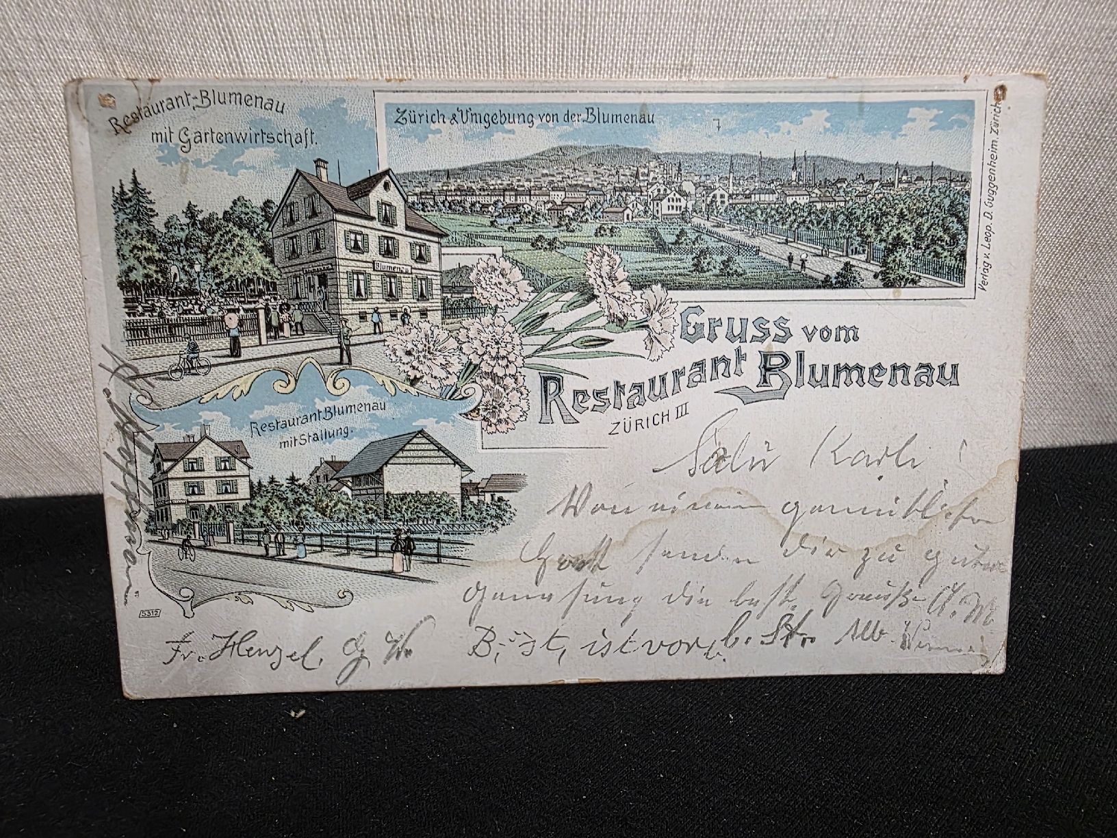 Cartoline postali: Alte Ansichtskarte, Restaurant Blumenau, Zuerich, – Usato da Wolfertswil venduto da Antiko