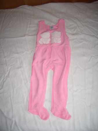 Baby Strampler rosa mit Bären Applikation Grösse 80