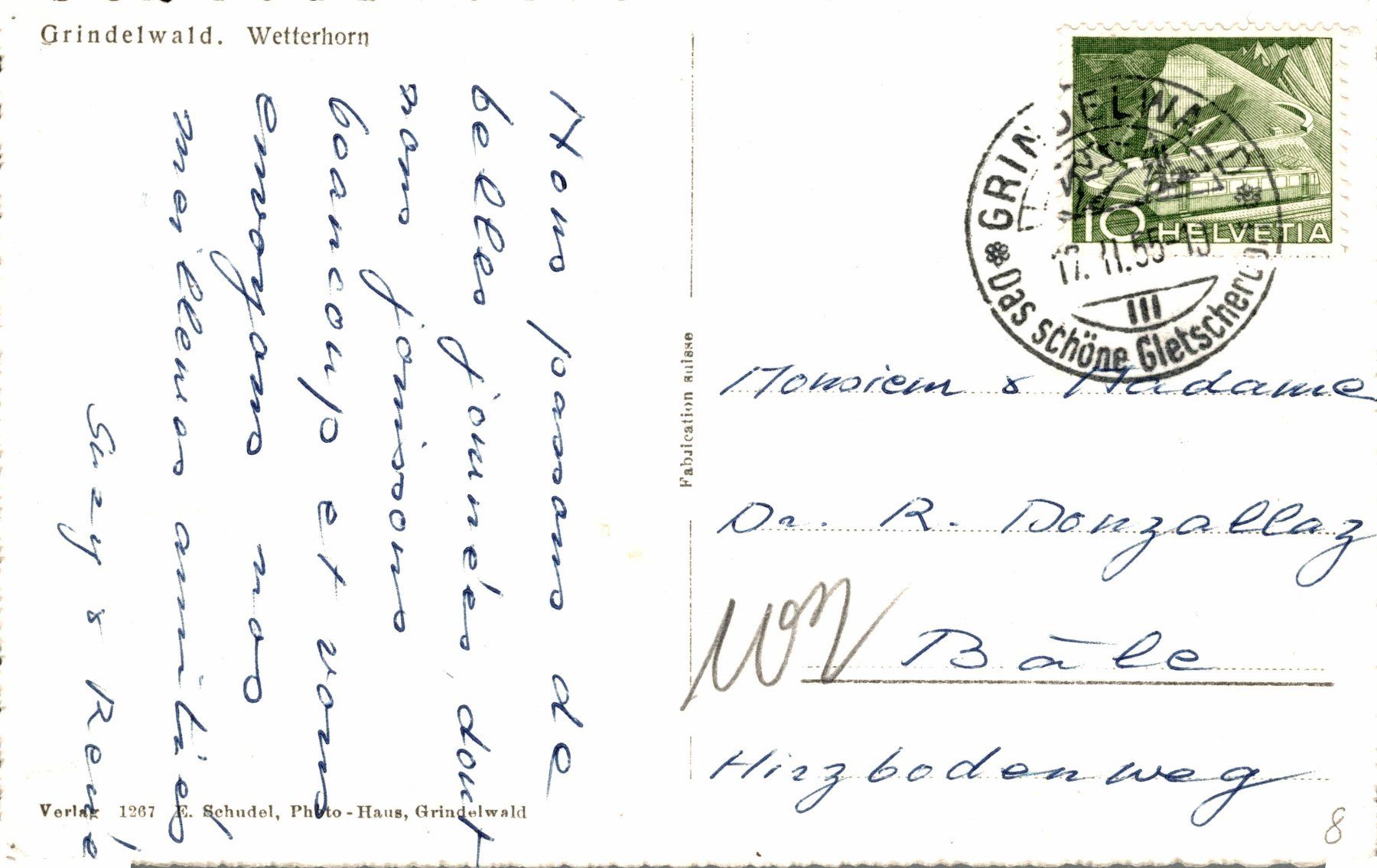 Cartoline postali: Grindelwald mit Wetterhorn – Usato da Bronschhofen venduto da Astore 1