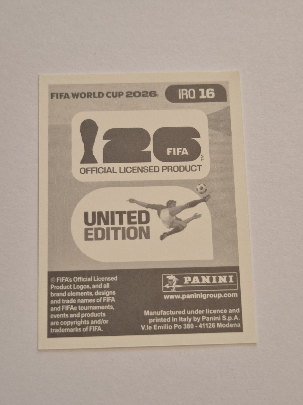 Panini Cartes à collectionner: Panini Marko Farji IRQ 16 – Neuf (Voir description) à Romanens par ozgore 1
