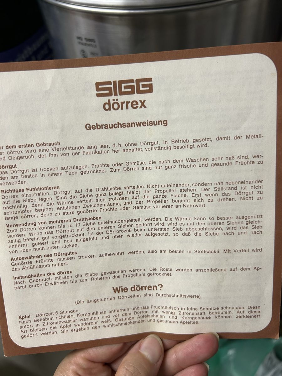 Sigg Elettrodomestici da cucina: Dörrex Sigg Dörrmaschine – Usato da Ehrendingen venduto da Antsche 1