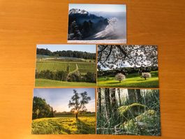5x Postkarten Landschaften im Bezirk Höfe