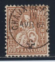 Sitzende Helvetia Nr. 35 gestempelt / Befund