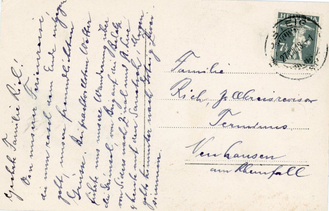 Cartoline postali: Sanetsch   VS  -  Passage du SANETSCH      en 1918 – Usato da Brig venduto da Valcards54 1