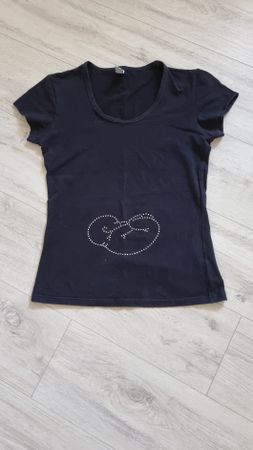 Schwarzes Umstands T-Shirt, Strassbaby Motiv Gr M