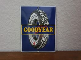 Emailschild Goodyear Reifen Werkstatt Garage Emaille Schild