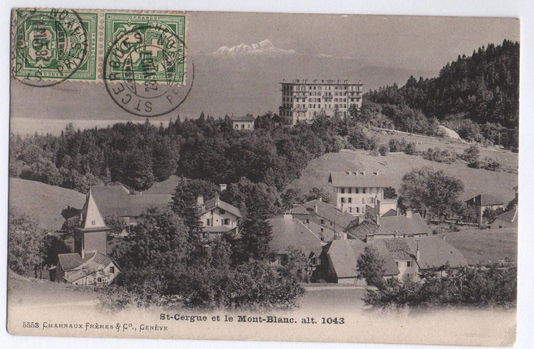 Cartoline postali: ST-CERGUE et le Mont-Blanc – Usato da Jona venduto da philajona