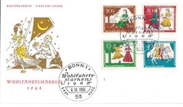 Deutsche Bundespost, Ersttag Wohlfahrts-Marken 1965, FDC
