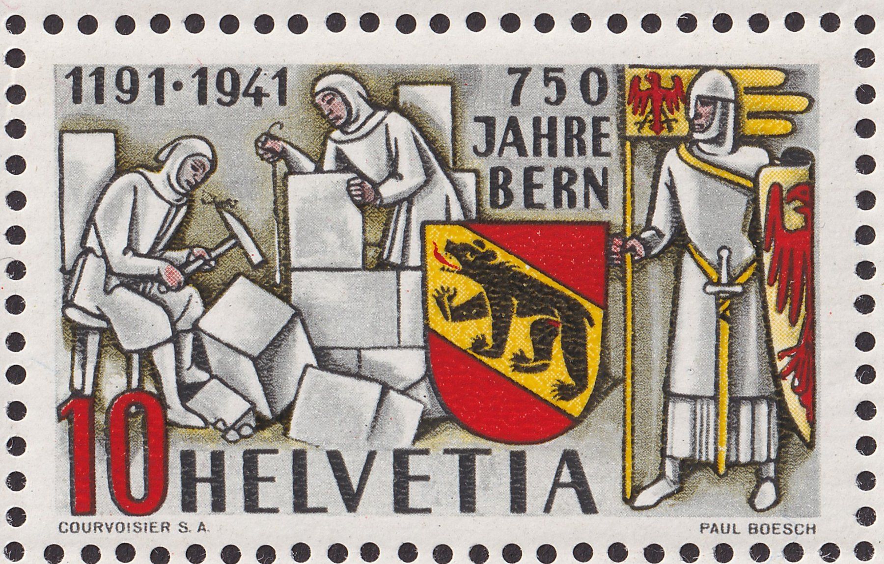 Tutti i francobolli: 1941, Nr.253 Bogen + Plattenfehler "SPINNE" **. Kat: 100.-+ – Usato da Sursee venduto da Luzernerraute 1