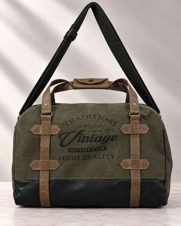 Reisetasche Vintage Design Canvas oliv neuwertig