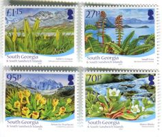 Briefmarken "Blumen". Südgeorgien und die Südlichen Sandwic