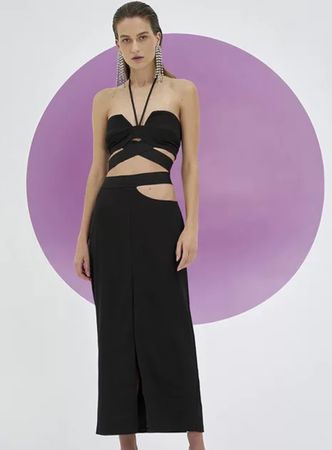 NEU Set Two Piece Crop Top und Rock M Black Dress Kleid