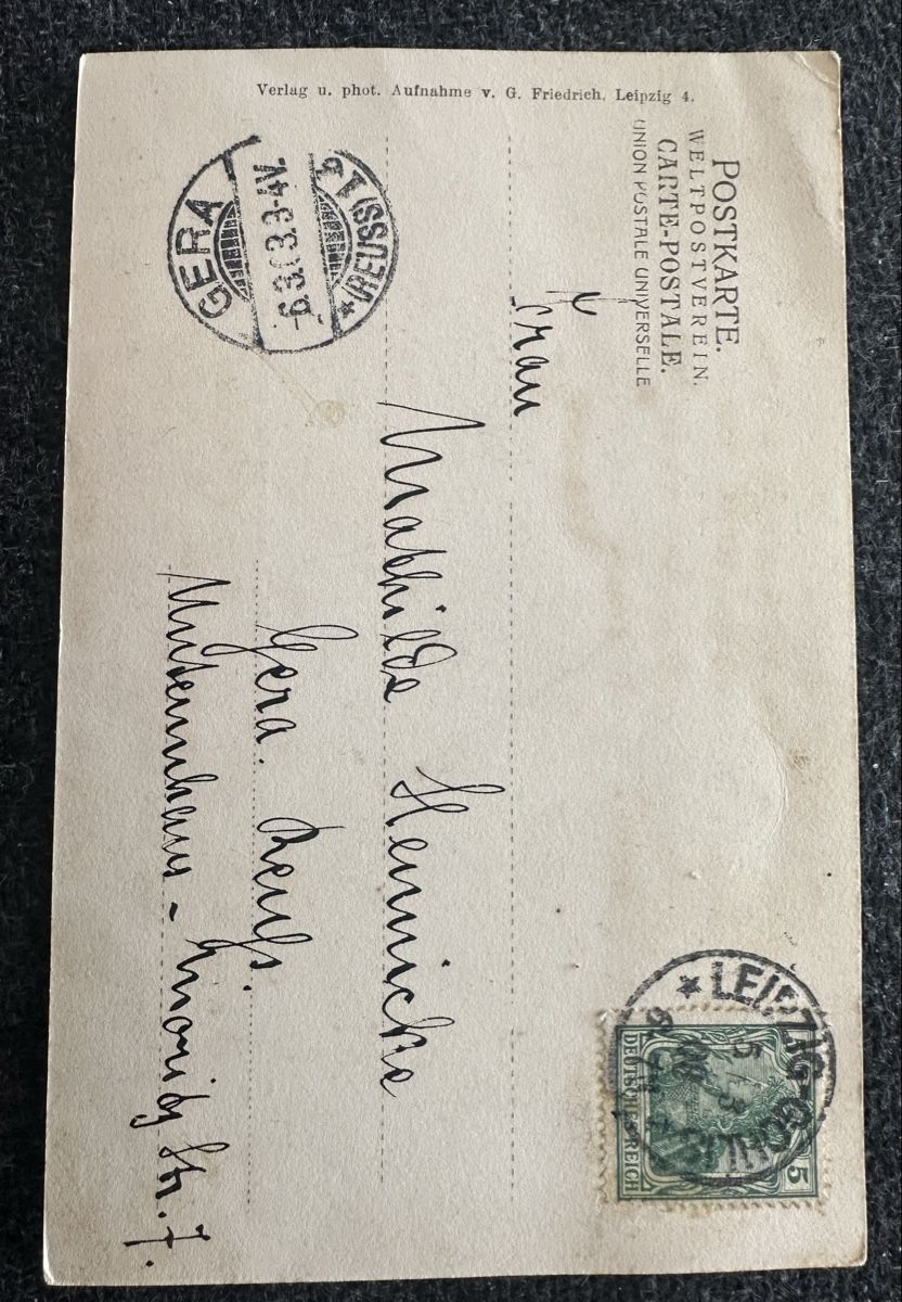Cartoline postali: Leipzig - Gohlis 1903 – Usato da Wettingen venduto da Phibras 1