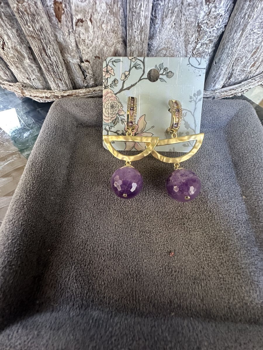 Boucles d'oreille: Ohrringe mit Amethyst Edelsteinen – Neuf avec emballage d'origine à Kriens par Hortensie6 3