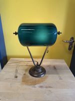 Tischlampe grün Messing Sockel verstellbar guter Zustand