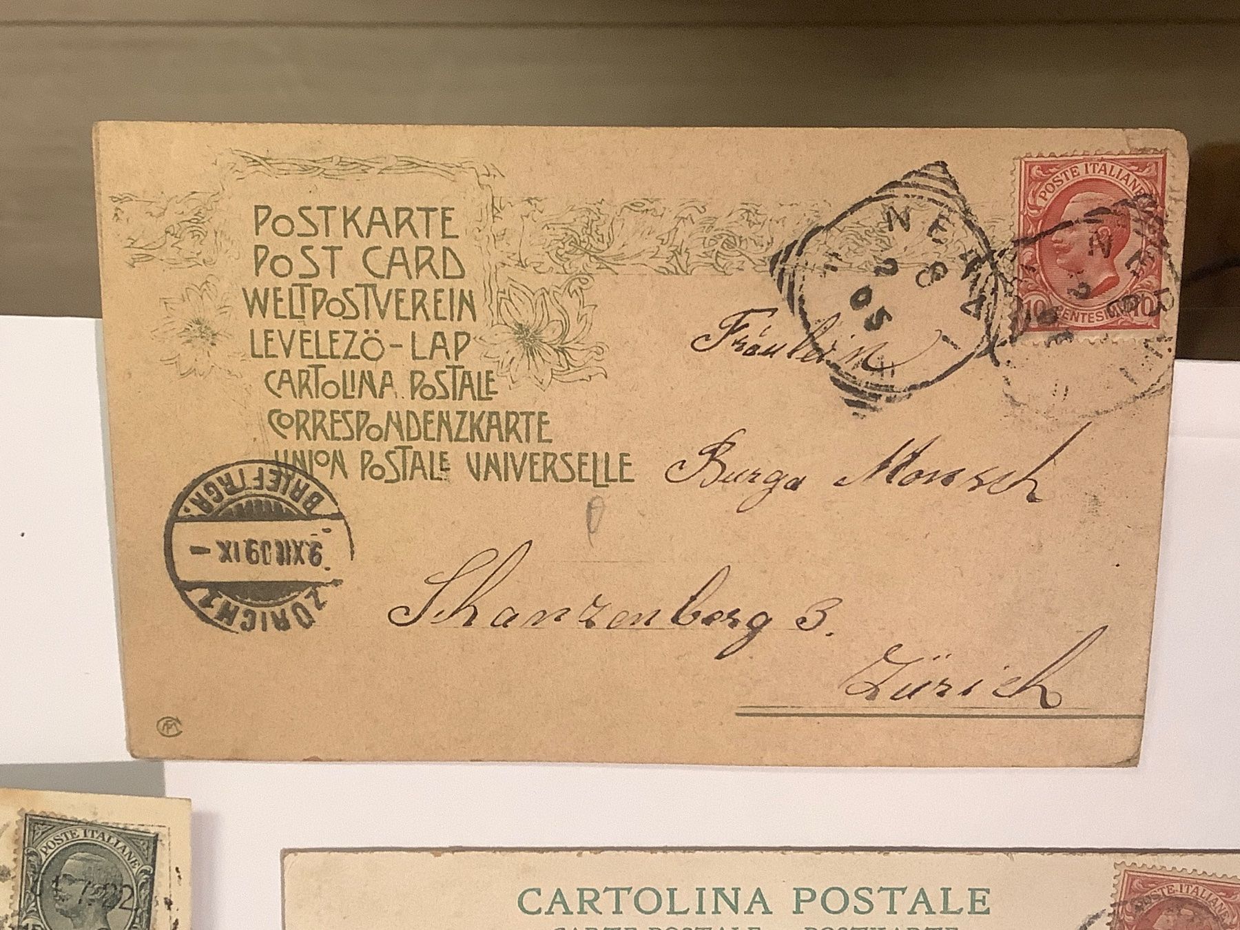 Cartoline postali: 7 alte Postkarten Italien 1909 - 1938 – Usato da St. Gallen venduto da herbrig2 5