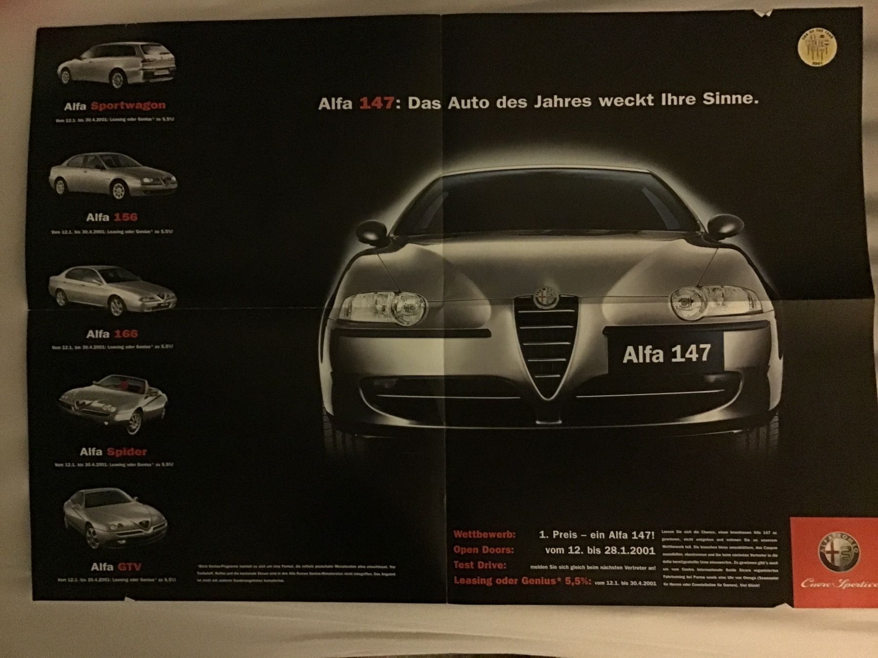 Alfa Romeo Documenti: Alfa Modellreihe 2001 Programm Verkaufsprospekt – Usato da Scherzingen venduto da Starseller62 2