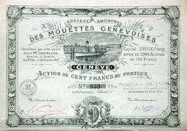 SA de Mouettes Genevoises, Genève - 1897