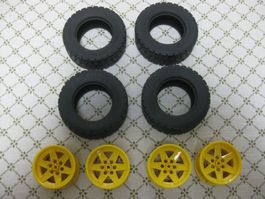 Lego Technic Rad schwarz 94.3x38 R Felge 56mm D.x34mm gelb