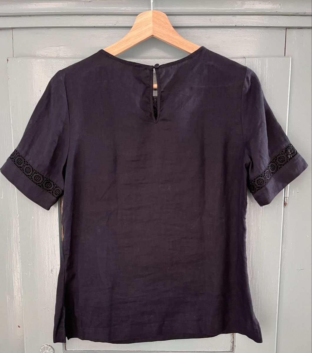 Tops: JACQUI•E Oberteil dunkelblau 100% Leinen Gr. 38 – Gebraucht aus Zürich von Monini2 1