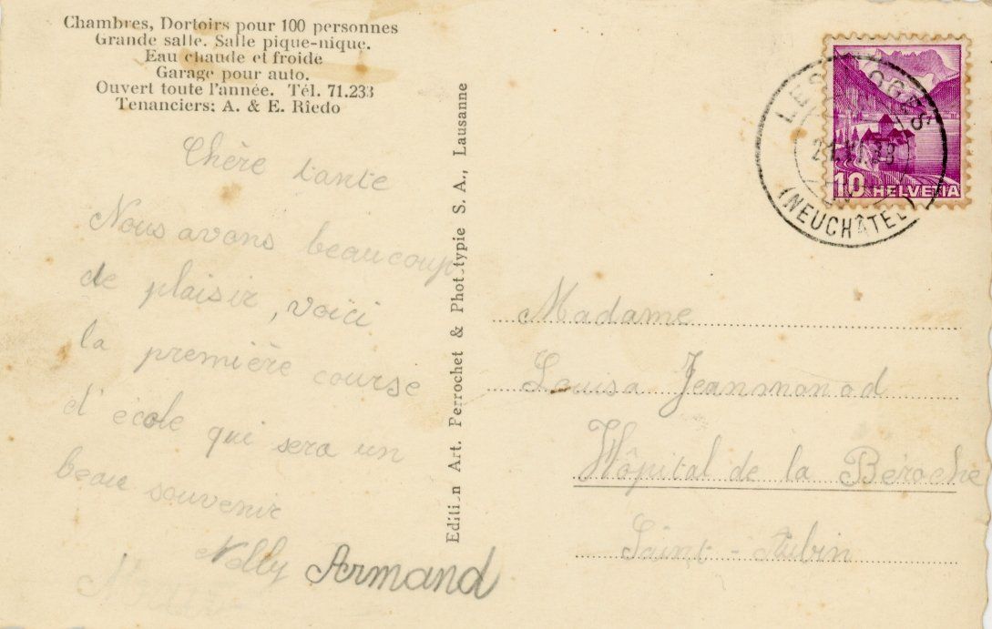 Cartoline postali: Tête-de-Ran   NE   /  Oldtimer autos      en 1938 – Usato da Brig venduto da Valcards54 1