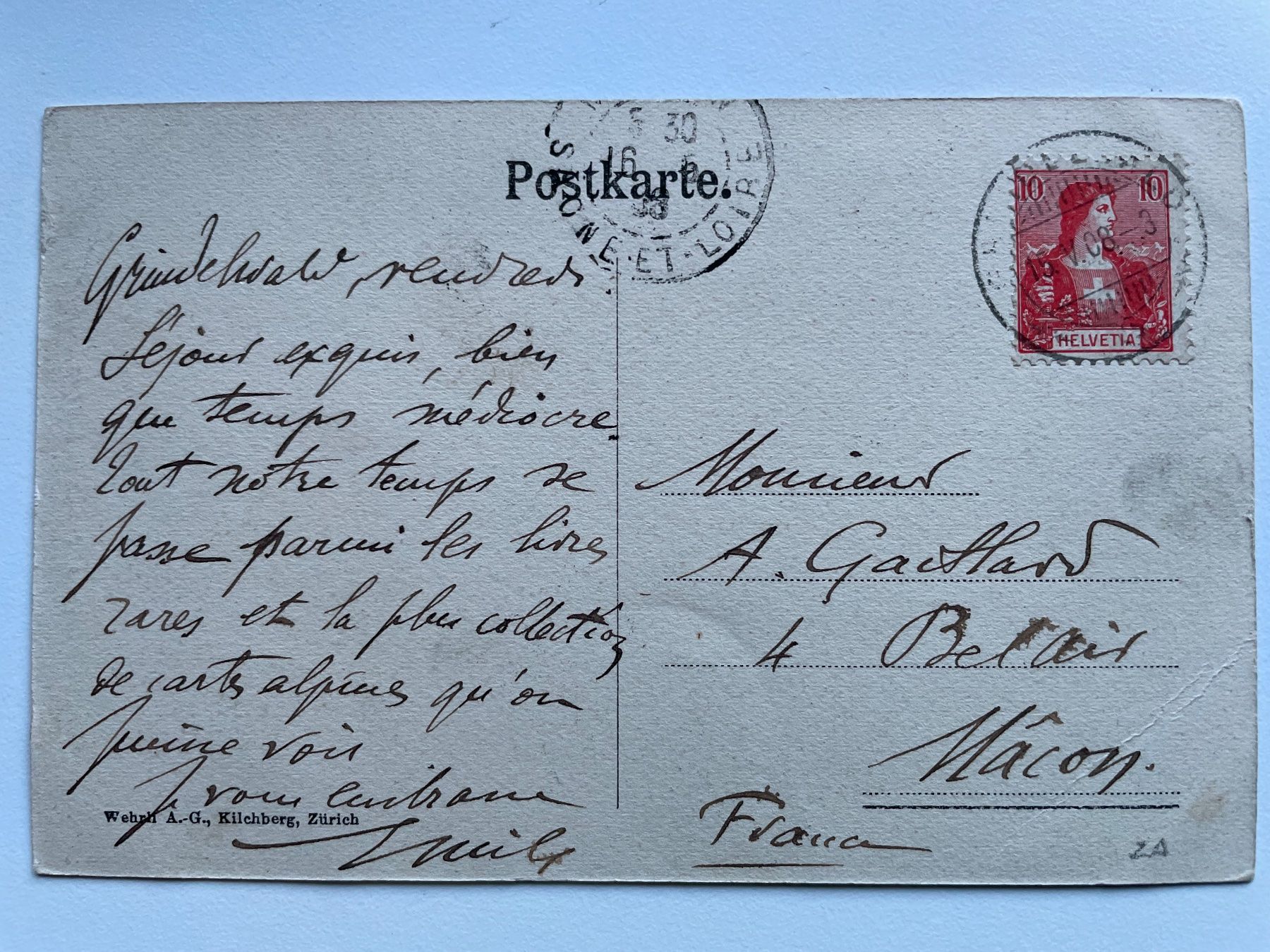 Cartoline postali: Jungfrau 1908 – Usato da Faido venduto da Luca555 1