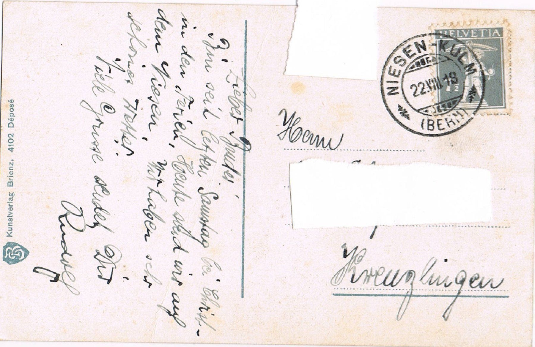 Cartoline postali: Niesen-Kulm, alte kolor. AK – Usato da Buchs AG venduto da Baerfisch 1