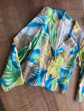 MAXIME PARIS BLAZER GR.38/M SEIDE bunt / min. Glanz exklusiv