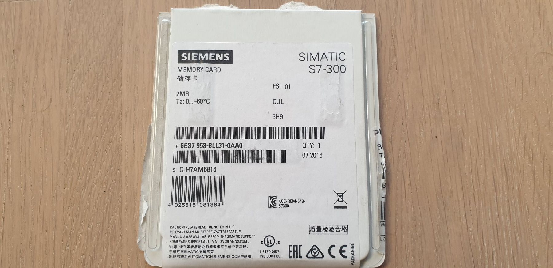 Siemens Speicherkarten: Simatic S7-300 Memory Card 2MB – Neu und originalverpackt aus Rapperswil BE von SF-15 1