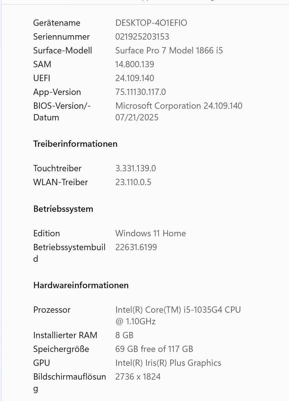 Microsoft Notebook: Surface Pro 7 mit Maus, Stift, Netzteil und Tasche – Usato da Meierskappel venduto da Boebb 8