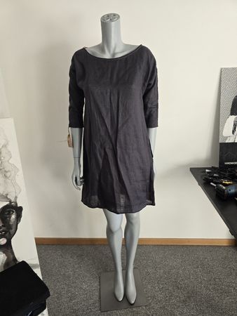 Handmade designer Linen Dress, Ethno Style, Size XS/S, Grey