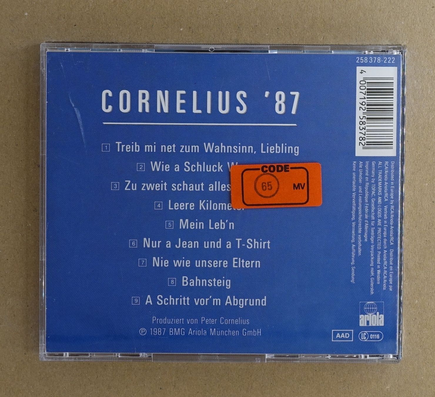 CD: Peter Cornelius – Cornelius '87 - T7 – Usato da Sessa venduto da discoverymedia 1