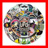 UFO Stickerset Stickerbomb Aufkleber Alien Weltall Galaxy