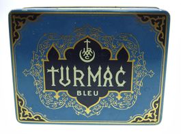 100 er Blech Zigarettendose bleu Turmac Zürich-Seebach