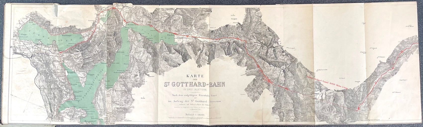 Cartes géographiques & atlas: Karte der Gotthard-Bahn 1880 – D'occasion à Burgdorf par Bsb7 2