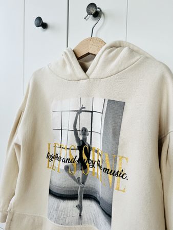 Zara 110 - 116 Bluse beige Hoody Ballerina Sweatshirt