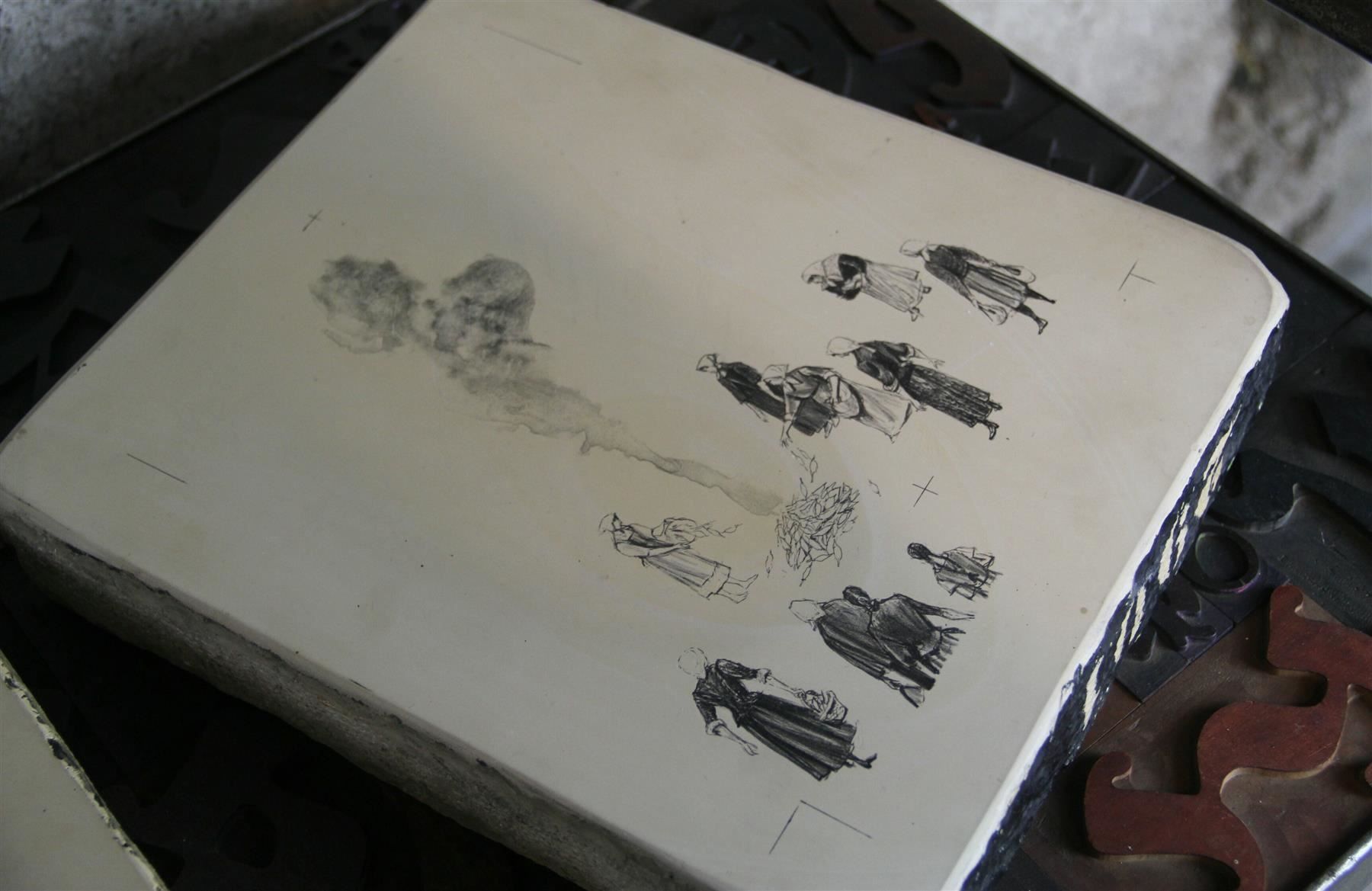 Grafica & Litografie: 2 Lithosteine Felix Hoffmann Dornröschen – Usato da Birrwil venduto da brandschatz_birrwil 1
