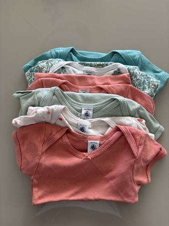 Petit Bateau Bodysuits 6 Pack Girls 36m/95cm good condition
