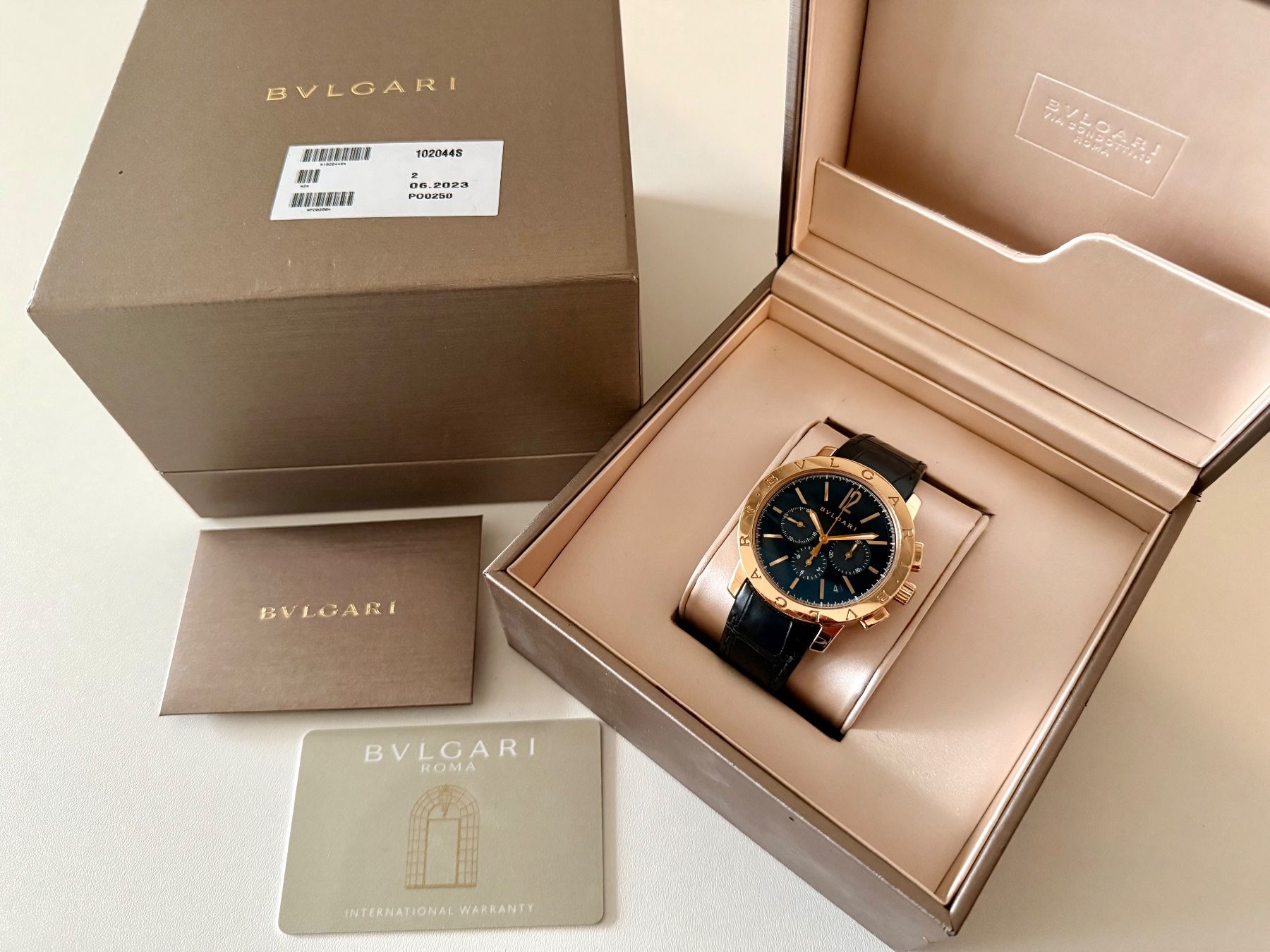 Bulgari Orologi: BULGARI Velocissimo Pink Gold Automatic Chronograph 36000vph – Nuovo (secondo la descrizione) da Le Mont-sur-Lausanne venduto da LycaGallery 7