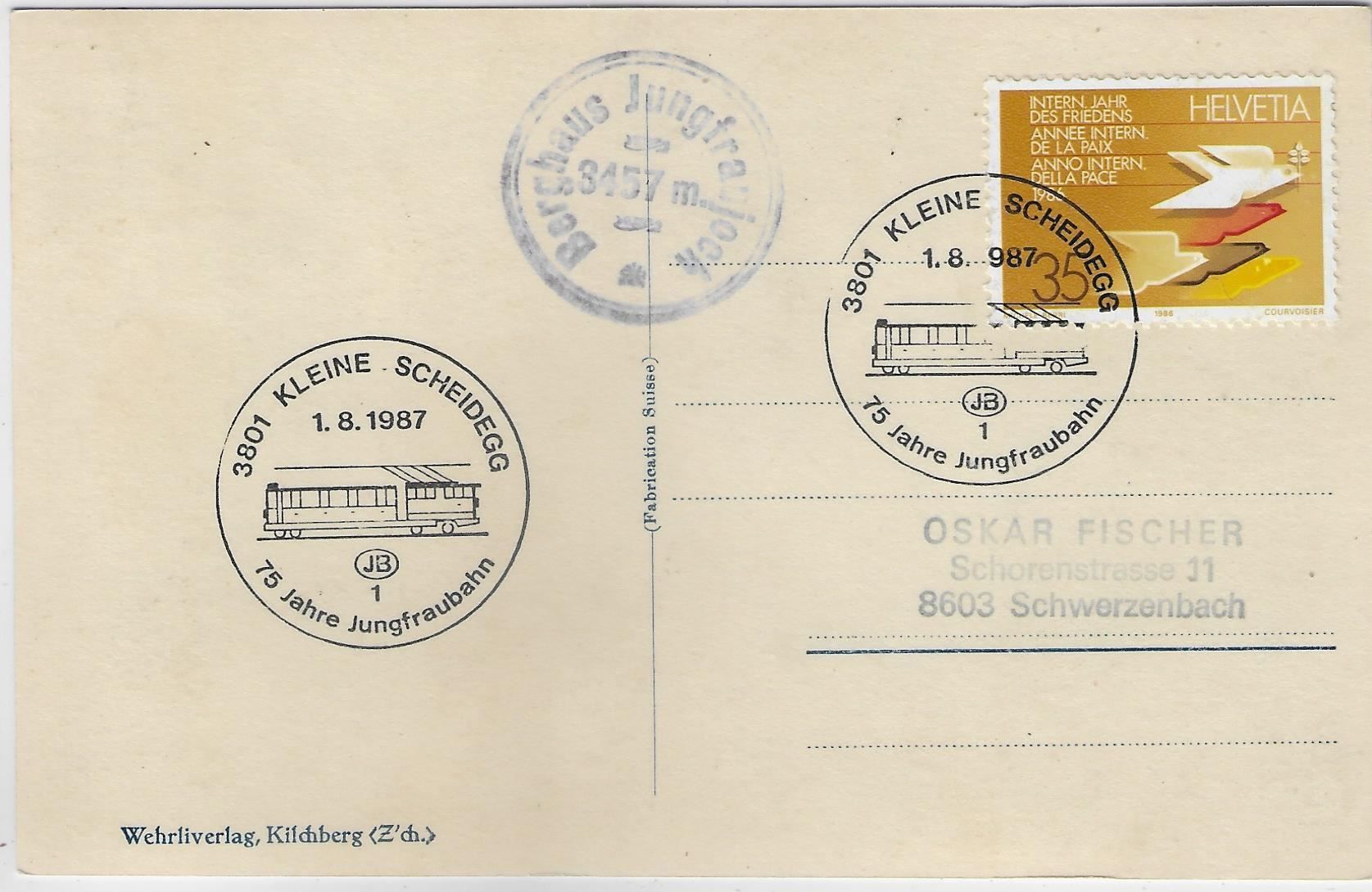 Cartoline postali: Eisgrotte auf Jungfraujoch – Usato da Ettingen venduto da Kartenplanet 1