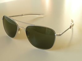 NEUE Randolph Aviator Matte Gray 55mm grüne Gläser AGX AF086