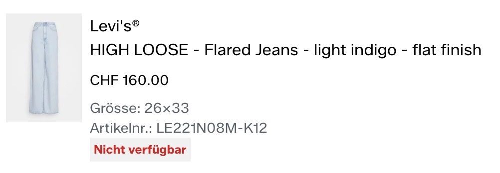Levi's Jeans: Levi's High Loose Jeans, Gr. 26x33, hellblau – Usato da Hedingen venduto da lil_g25v 1