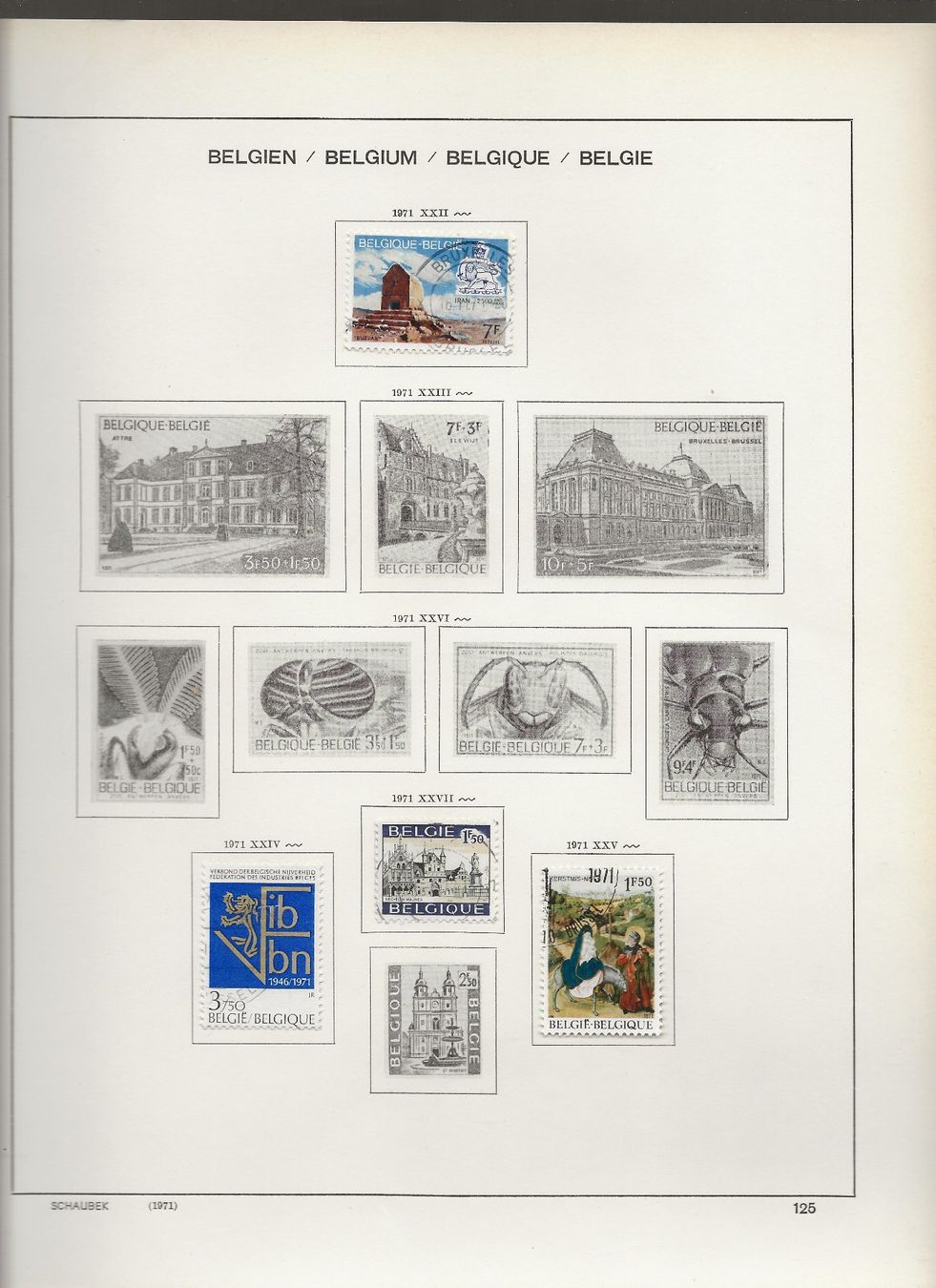 Tutti i francobolli: Marken Belgien 1971 bis 1973 – Usato da Au ZH venduto da xelagreb01 3