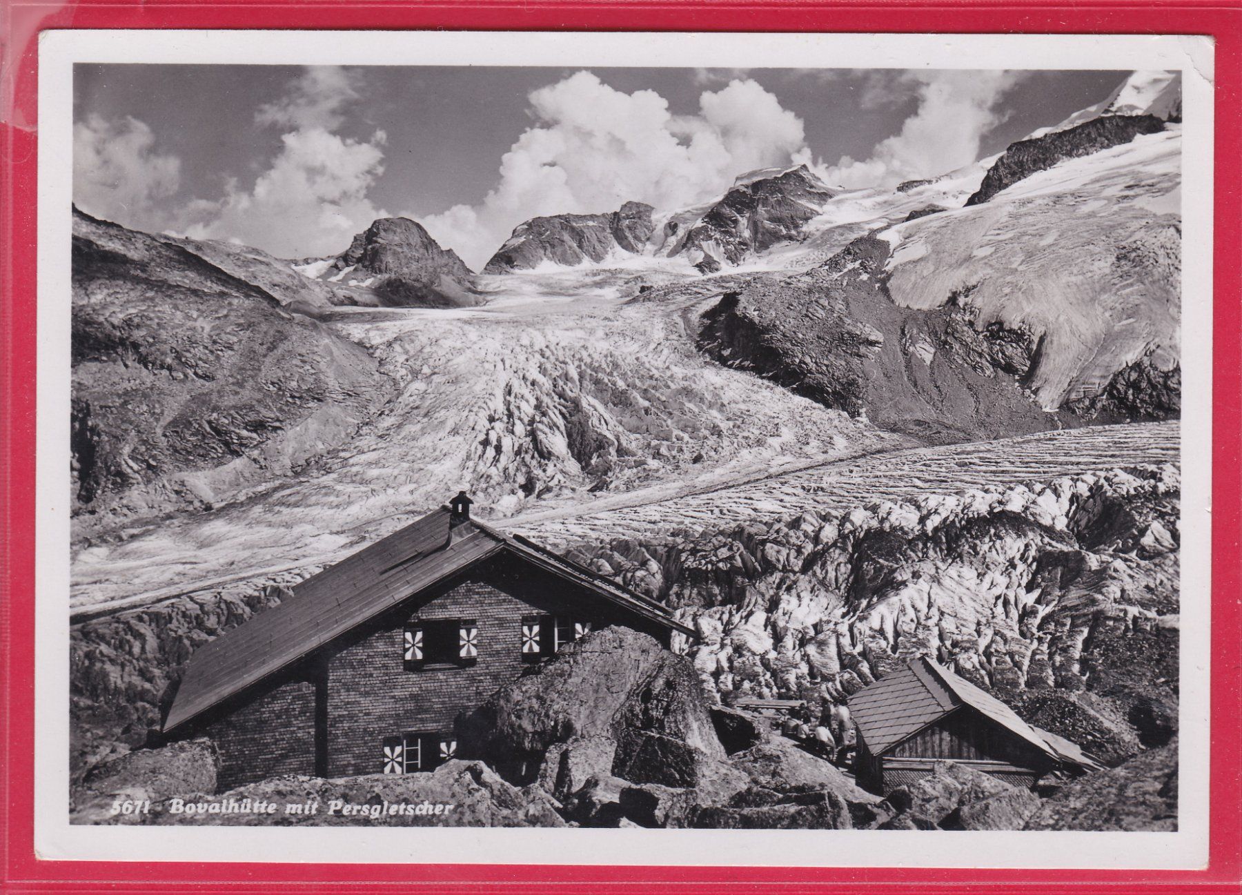 Cartoline postali: BOVALHÜTTE MIT PERSGLETSCHER, 1944 – Usato da Oberrieden venduto da Gebirgsstelze