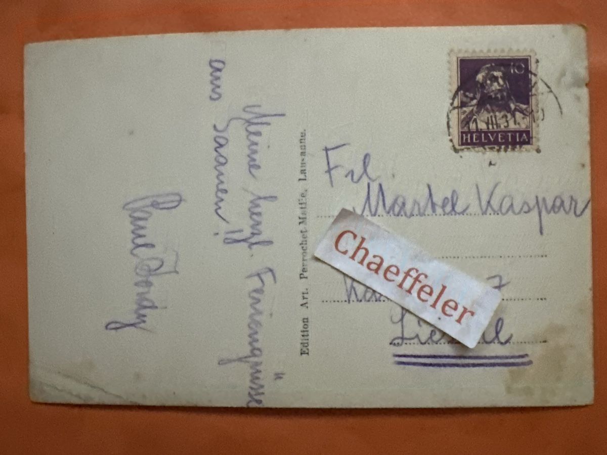 Ansichtskarten: Alte Ansichtskarte Saanen mit Rubli, 1931 – Gebraucht aus Zürich von Chaeffeler 1