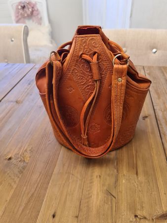 Vintage Ledertasche, Orange, Top Zustand, Herbst Must-have!